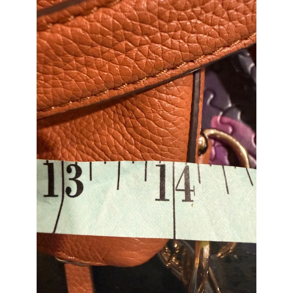 Kate Spade pebbled leather shoulder bag cognac brown gold hardware‎